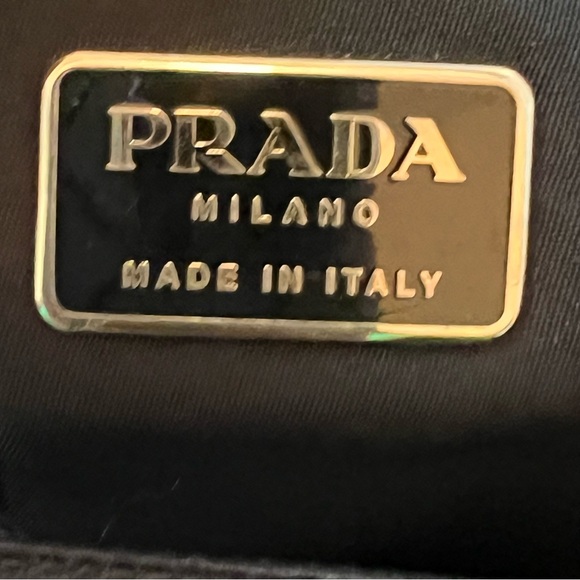 6. PRADA Milano Black Satin Top Lucite Double Handle Bag w Authentication Cards - Picture 11 of 16